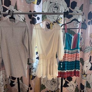 Calvin Klein grey turtleneck sweater dress. Krisa cinched waist dress +1 M